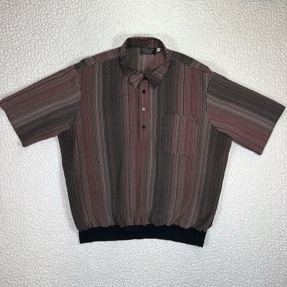 VTG Fulton Street Shirt Works Mens XL Halftone Stripes Short Sleeve Pullover USA - Picture 1 of 11